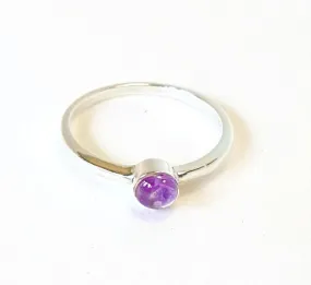 Amethyst Ring In Sterling Silver Handmade Beachy Boho