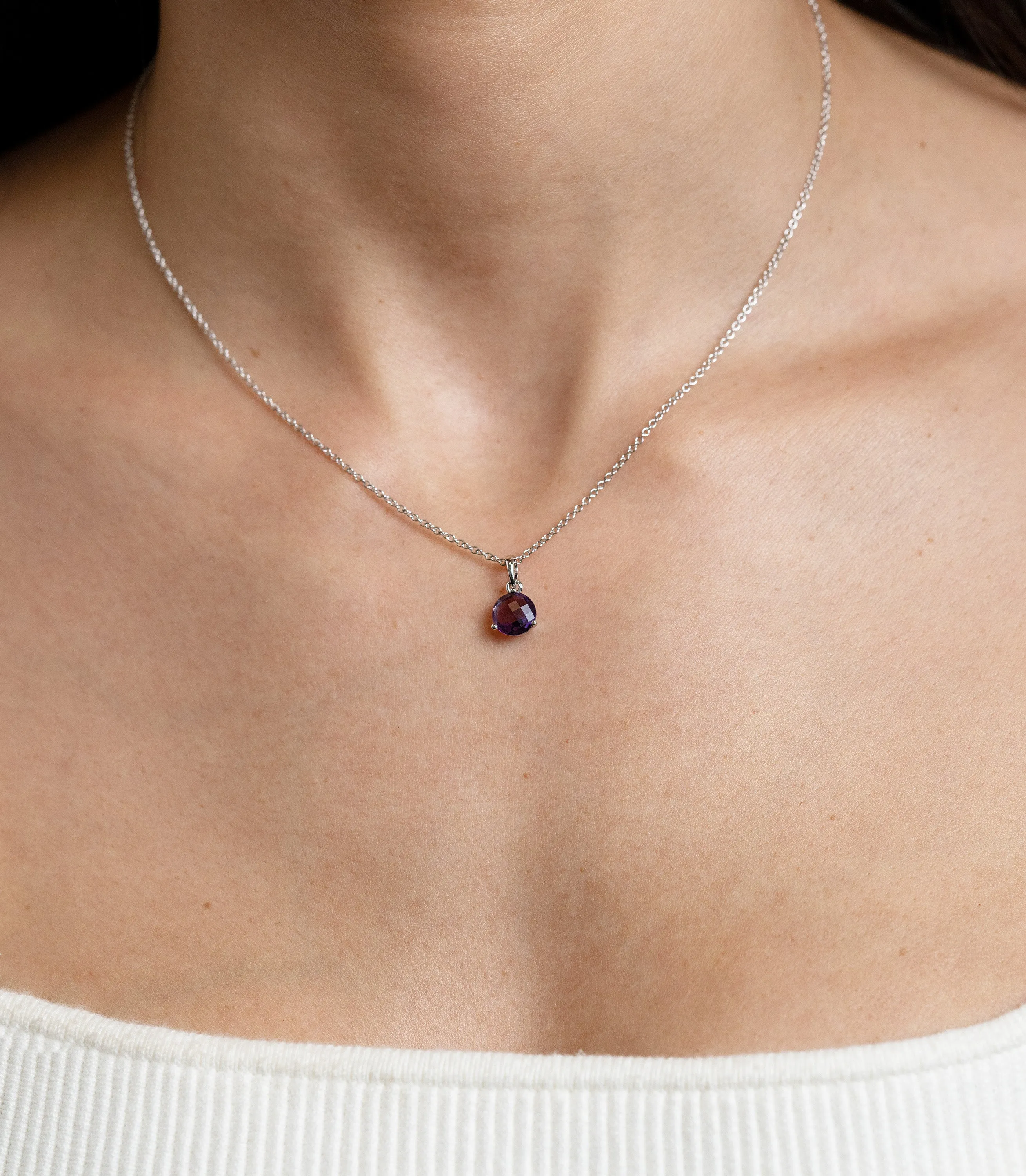 Amethyst Solitaire Pendant