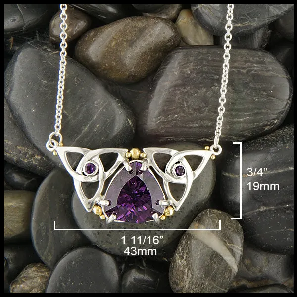 Amethyst Trinity Bar Necklace