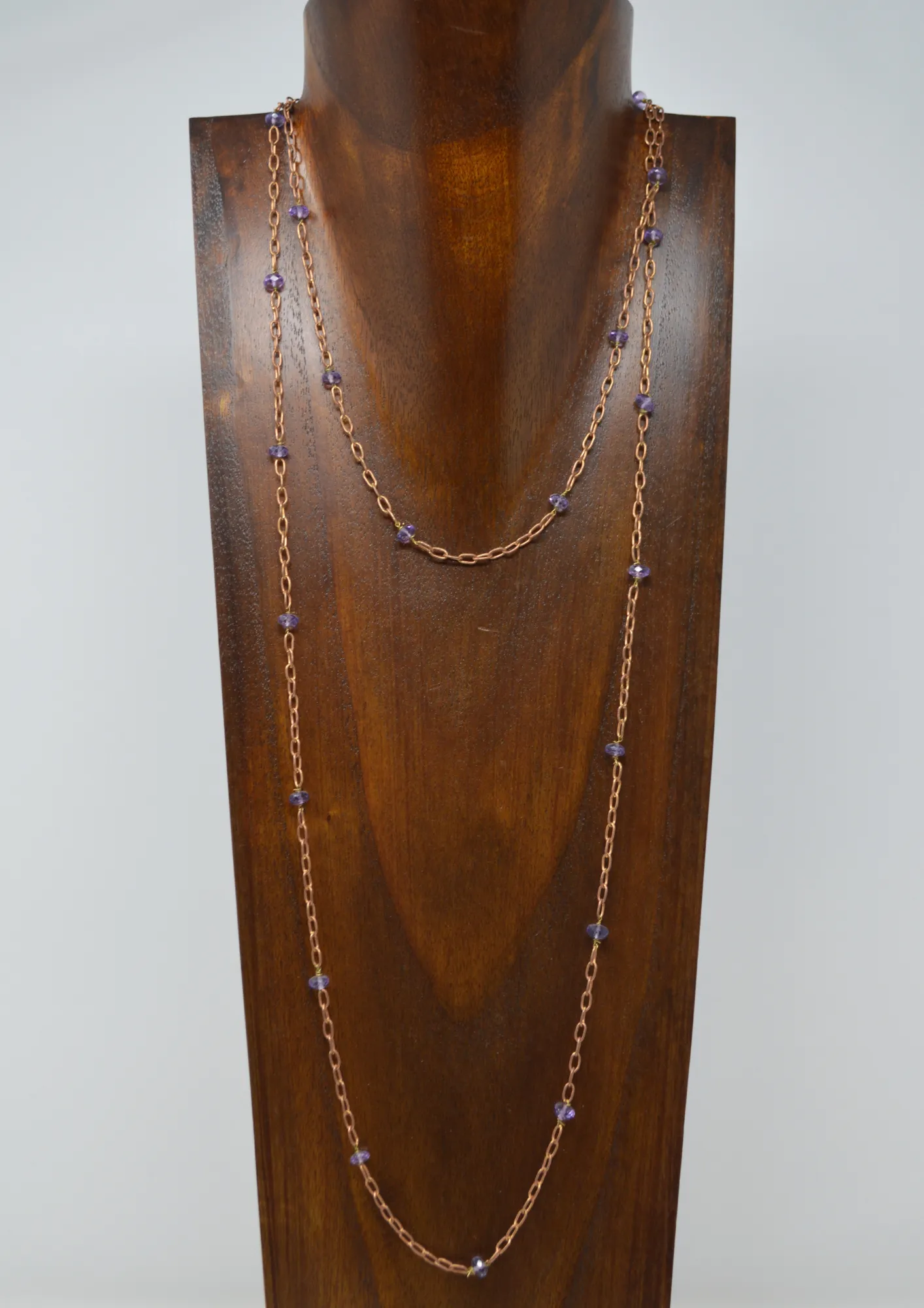 Amethyst with rose brass