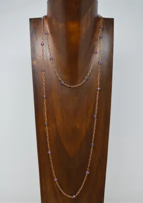 Amethyst with rose brass