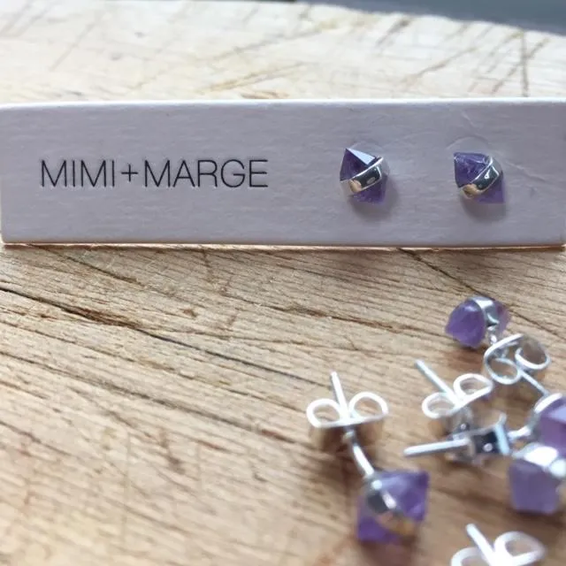 Amethyst with Silver Wrap  Necklace