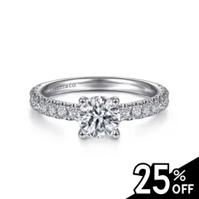 Amira - 14K White Gold Round Diamond Engagement Ring