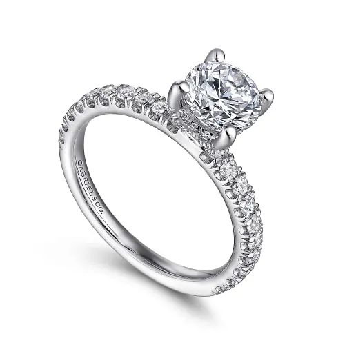 Amira - 14K White Gold Round Diamond Engagement Ring