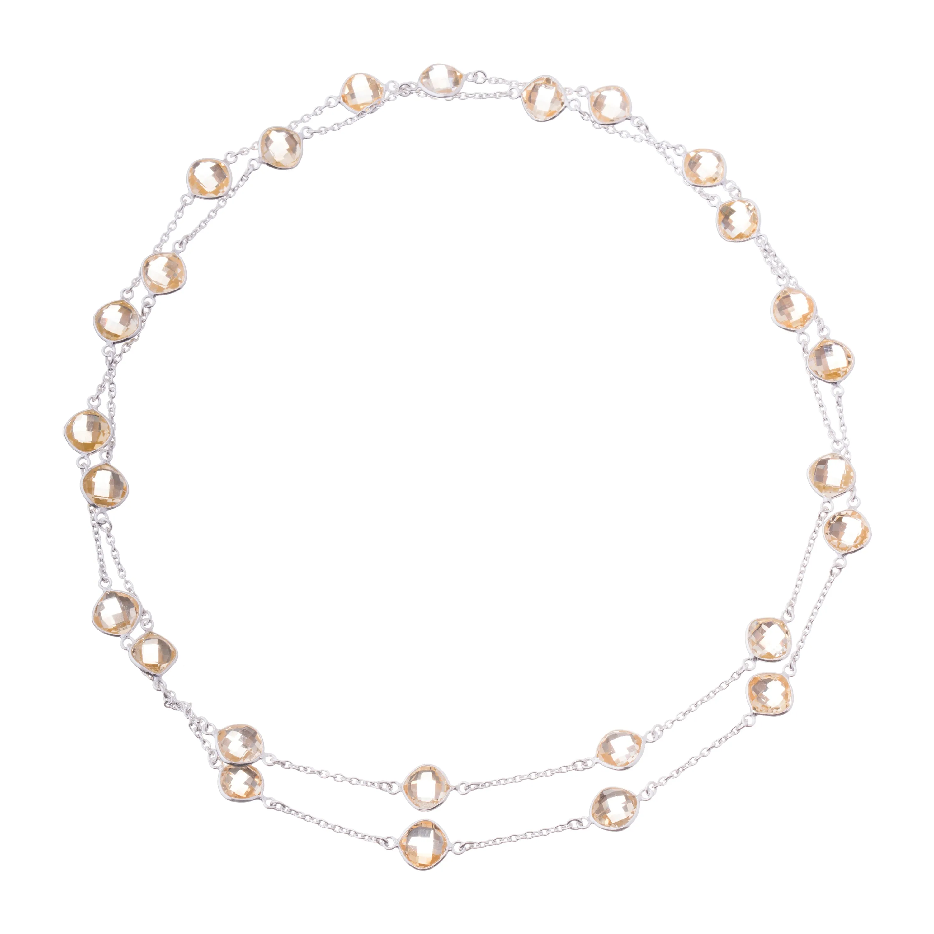 Amora Citrine Necklace, Sterling Silver