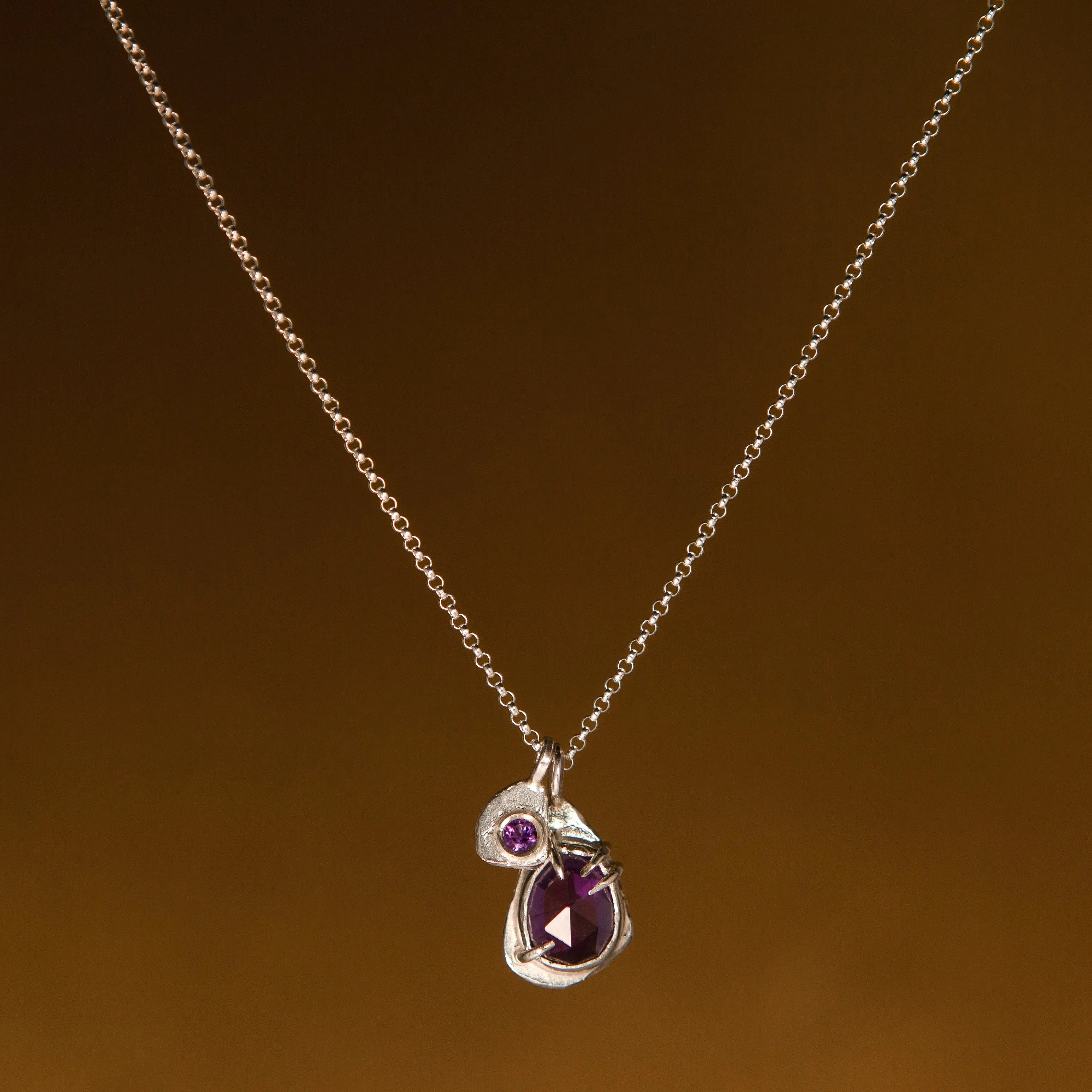 Amulet Necklace in Silver | Amethyst
