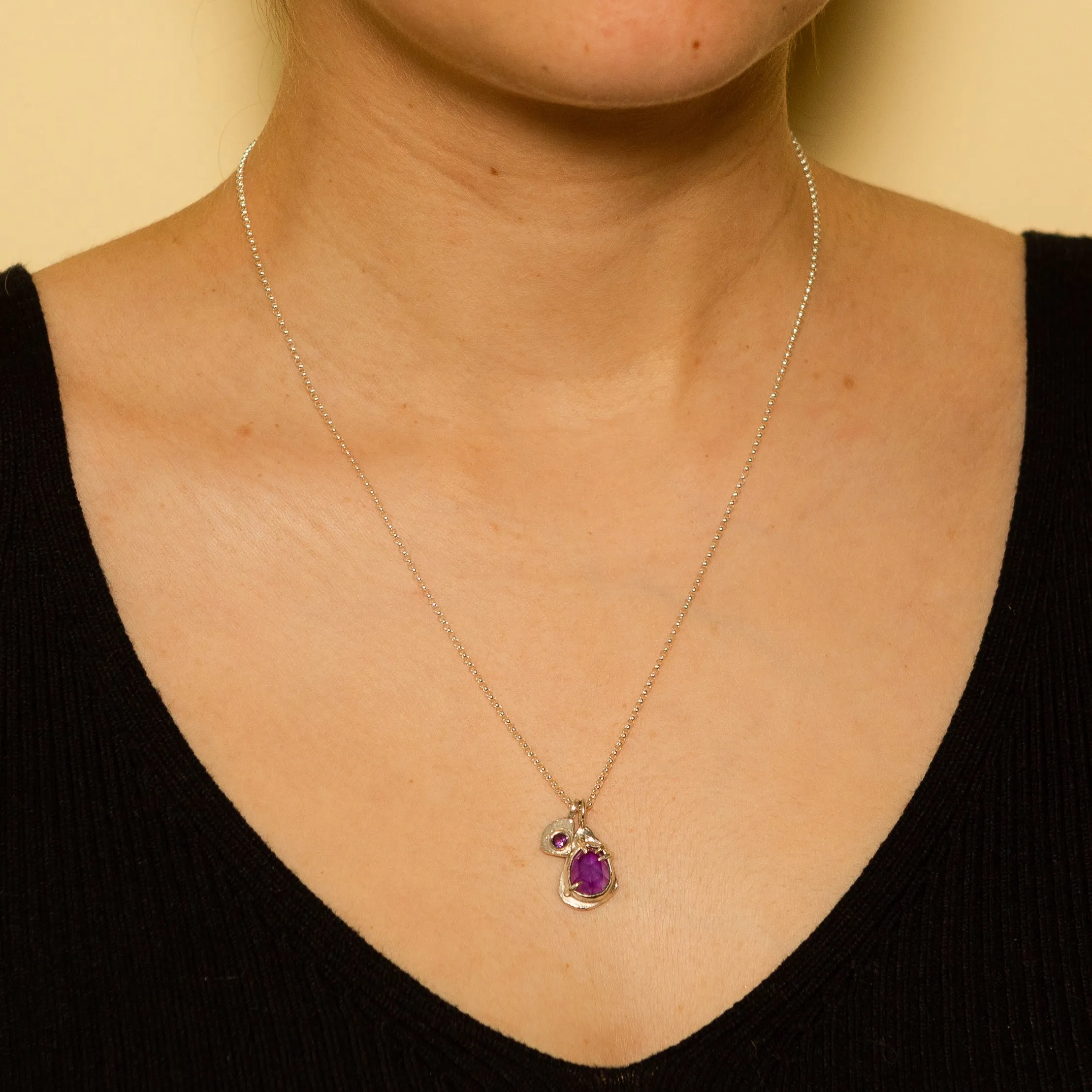 Amulet Necklace in Silver | Amethyst
