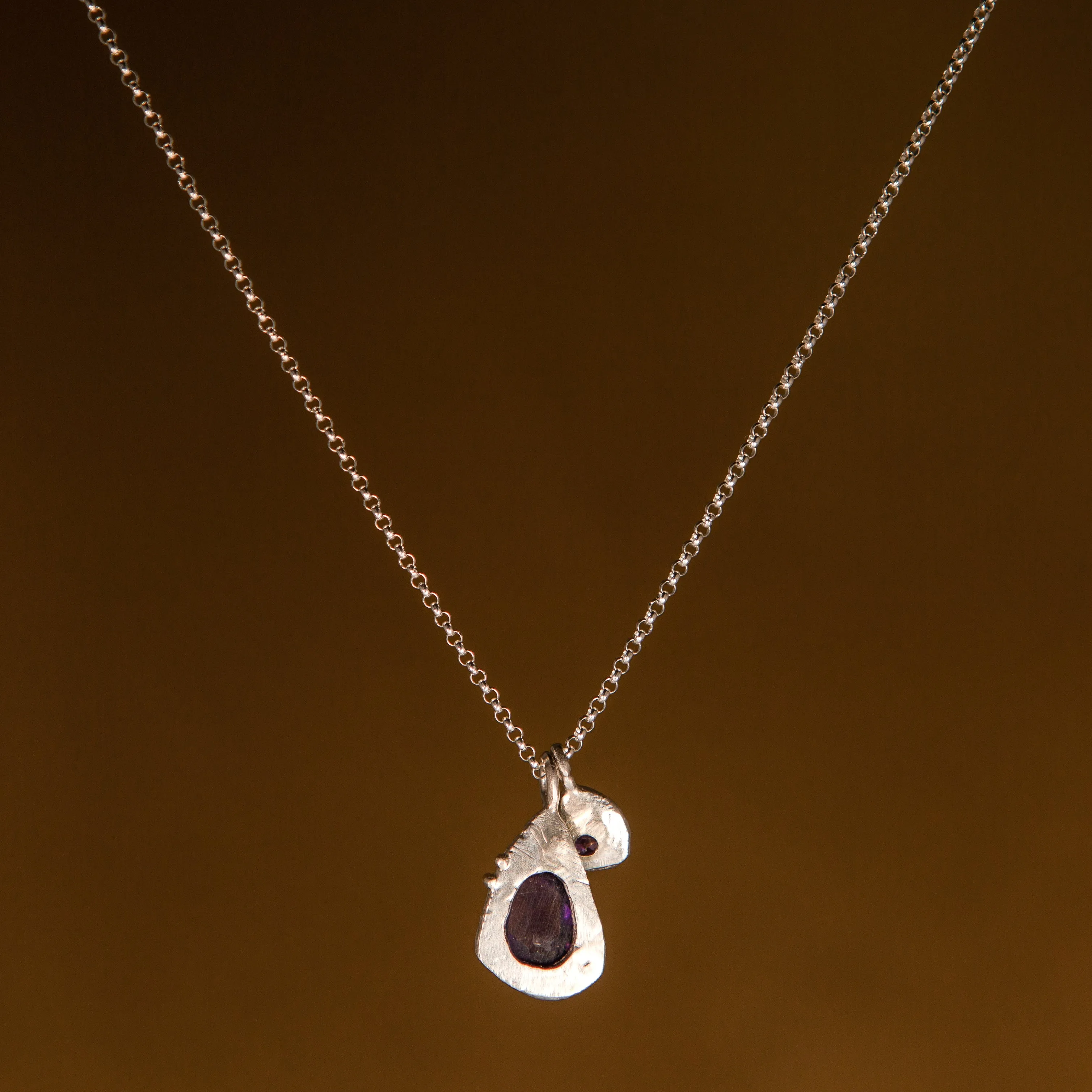 Amulet Necklace in Silver | Amethyst