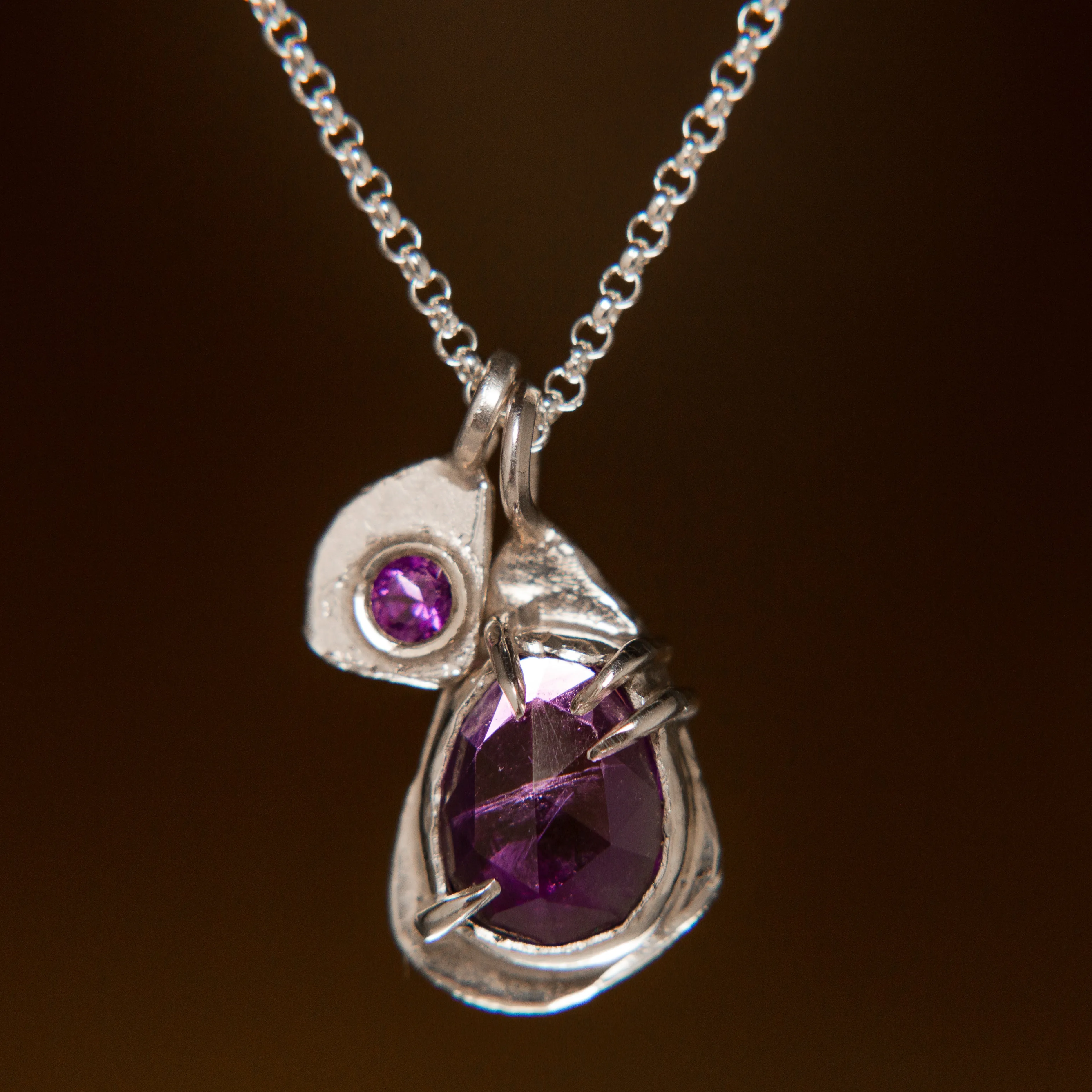 Amulet Necklace in Silver | Amethyst