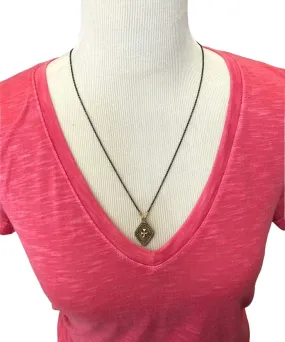 Antique Gold Cross Necklace Black