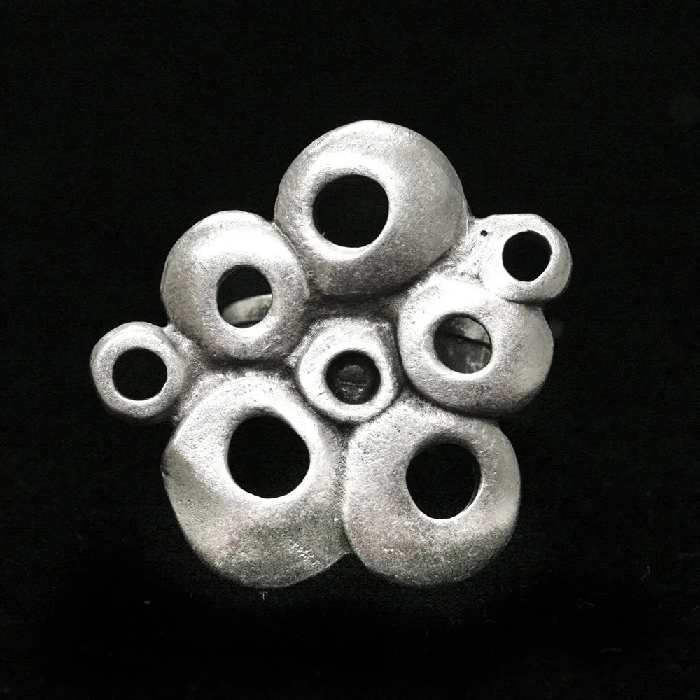Antique Pewter Pod Adjustable Ring