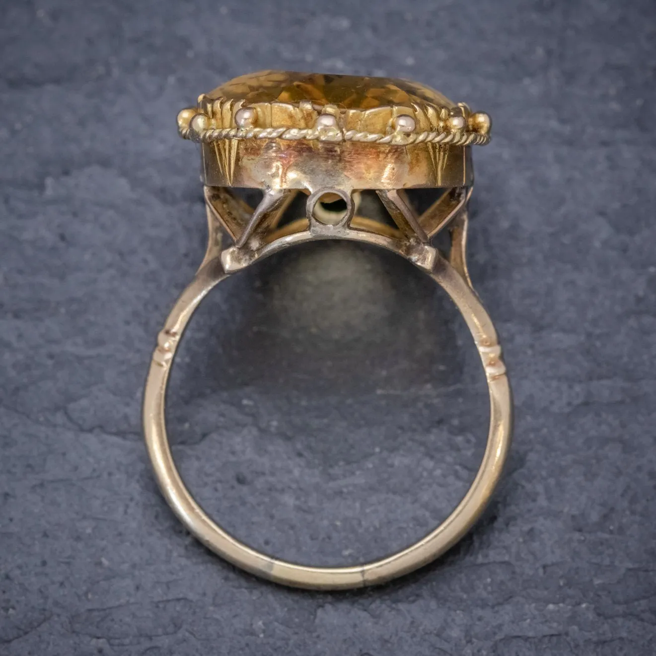 Antique Victorian 12Ct Citrine Ring 9Ct Gold Circa 1900