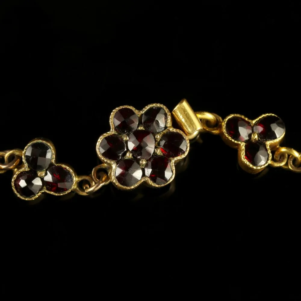 Antique Victorian Garnet Necklace Circa 1880