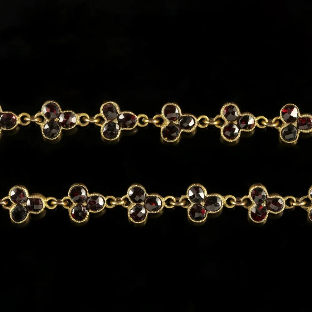 Antique Victorian Garnet Necklace Circa 1880