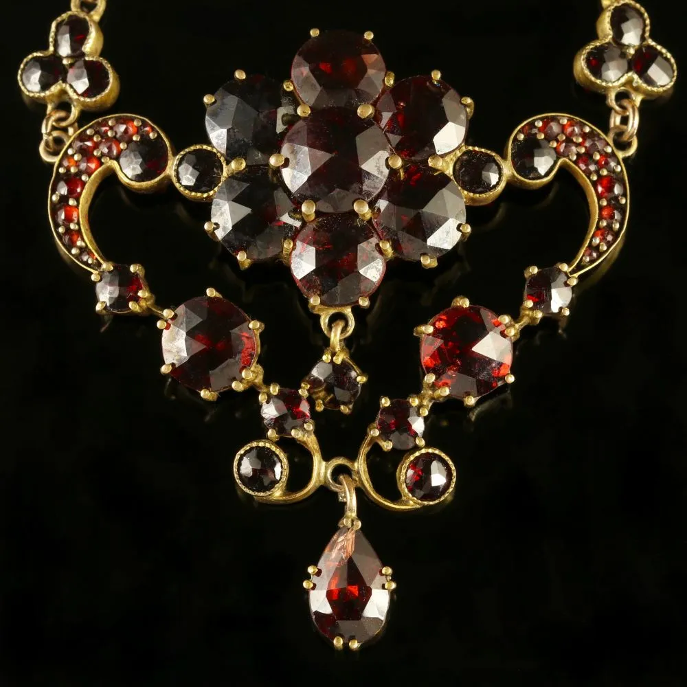 Antique Victorian Garnet Necklace Circa 1880