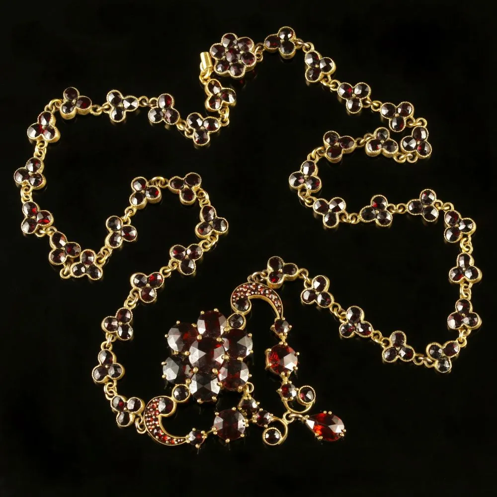 Antique Victorian Garnet Necklace Circa 1880