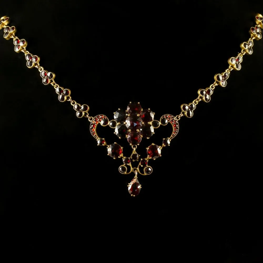 Antique Victorian Garnet Necklace Circa 1880
