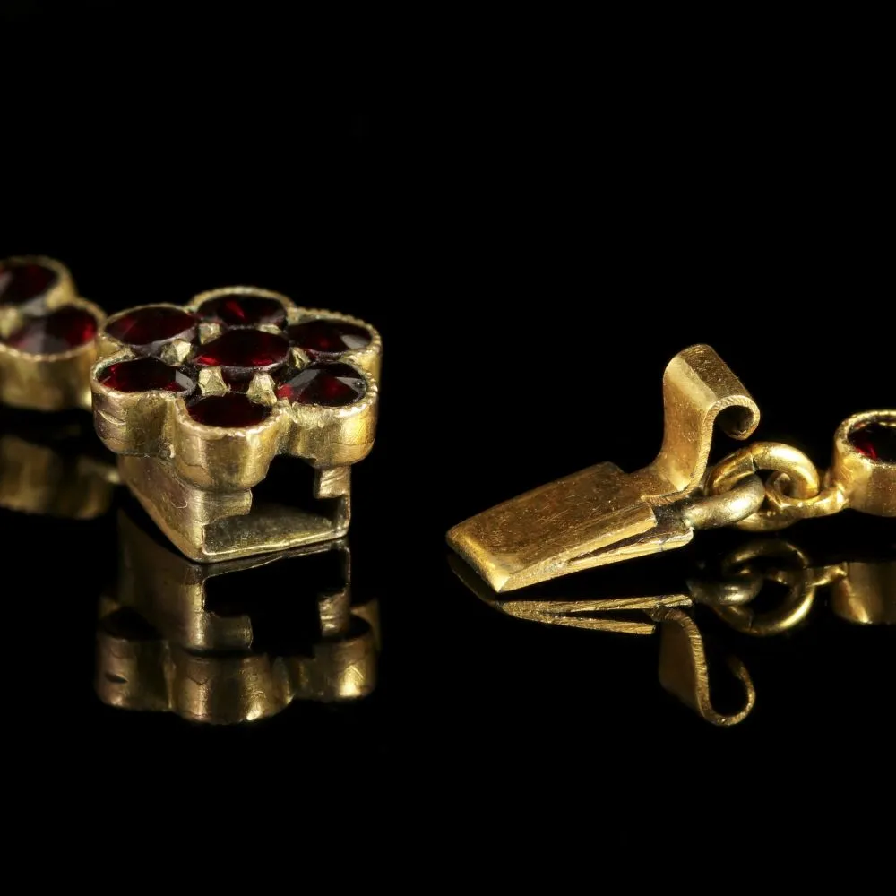 Antique Victorian Garnet Necklace Circa 1880