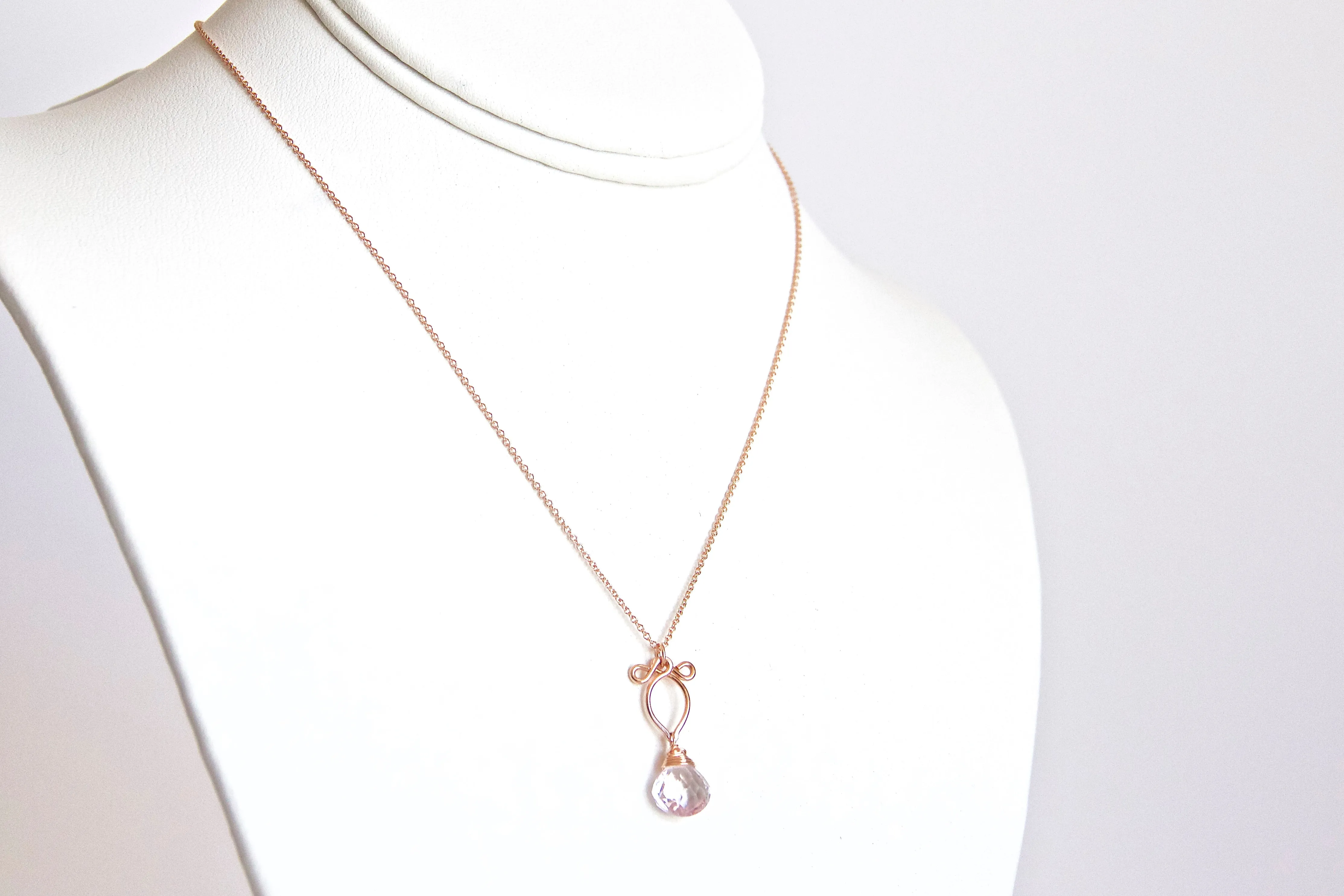 Arabella -  Amethyst, 14k Rose Gold Filled Necklace