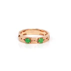 Baikalla™ "Orla" 18k Rose Gold Natural Imperial Jadeite Wedding Band