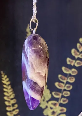 Banded Amethyst Pendant Necklace