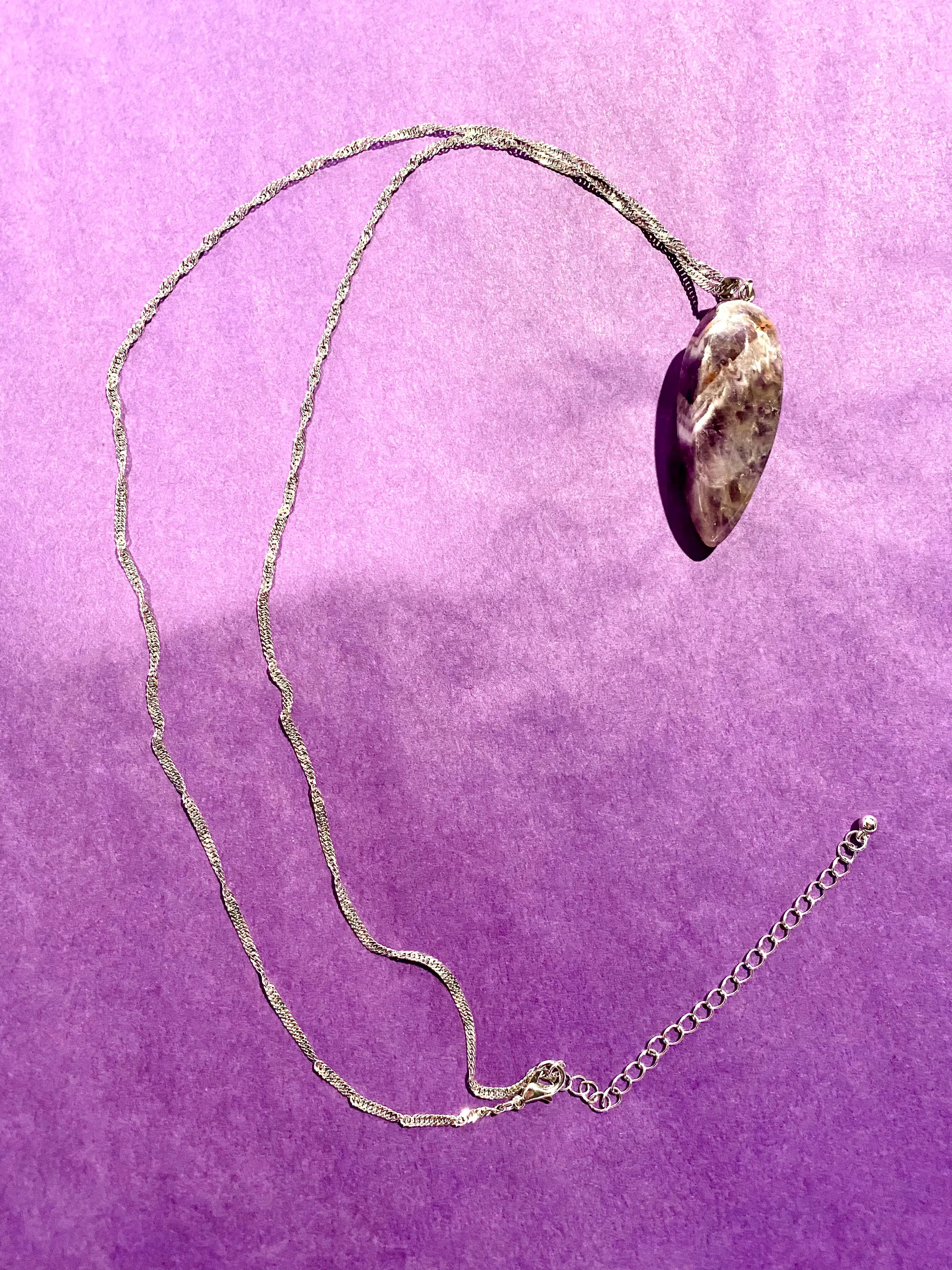 Banded Amethyst Pendant Necklace