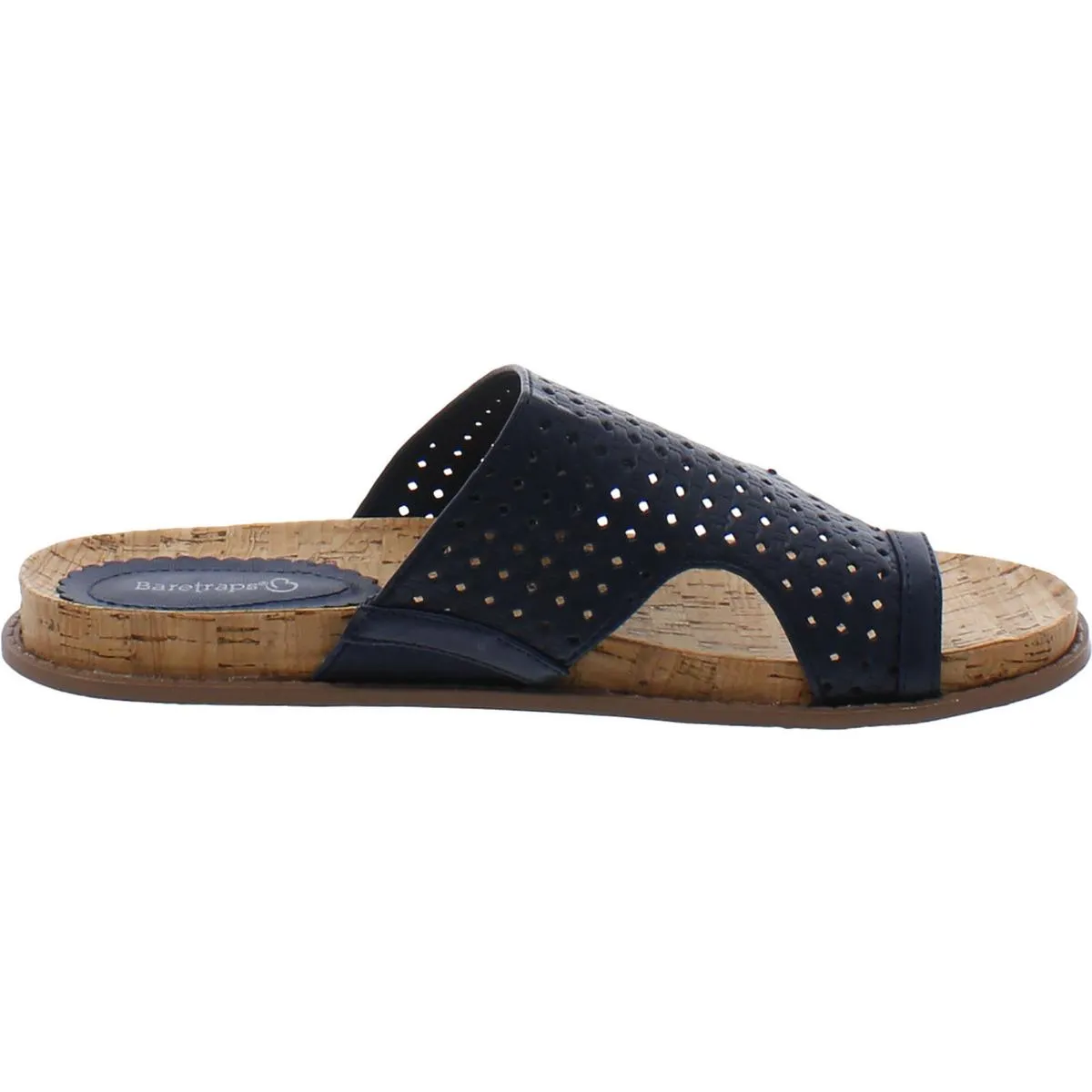 Baretraps Womens Dallyce Faux Leather Toe Ring Slide Sandals