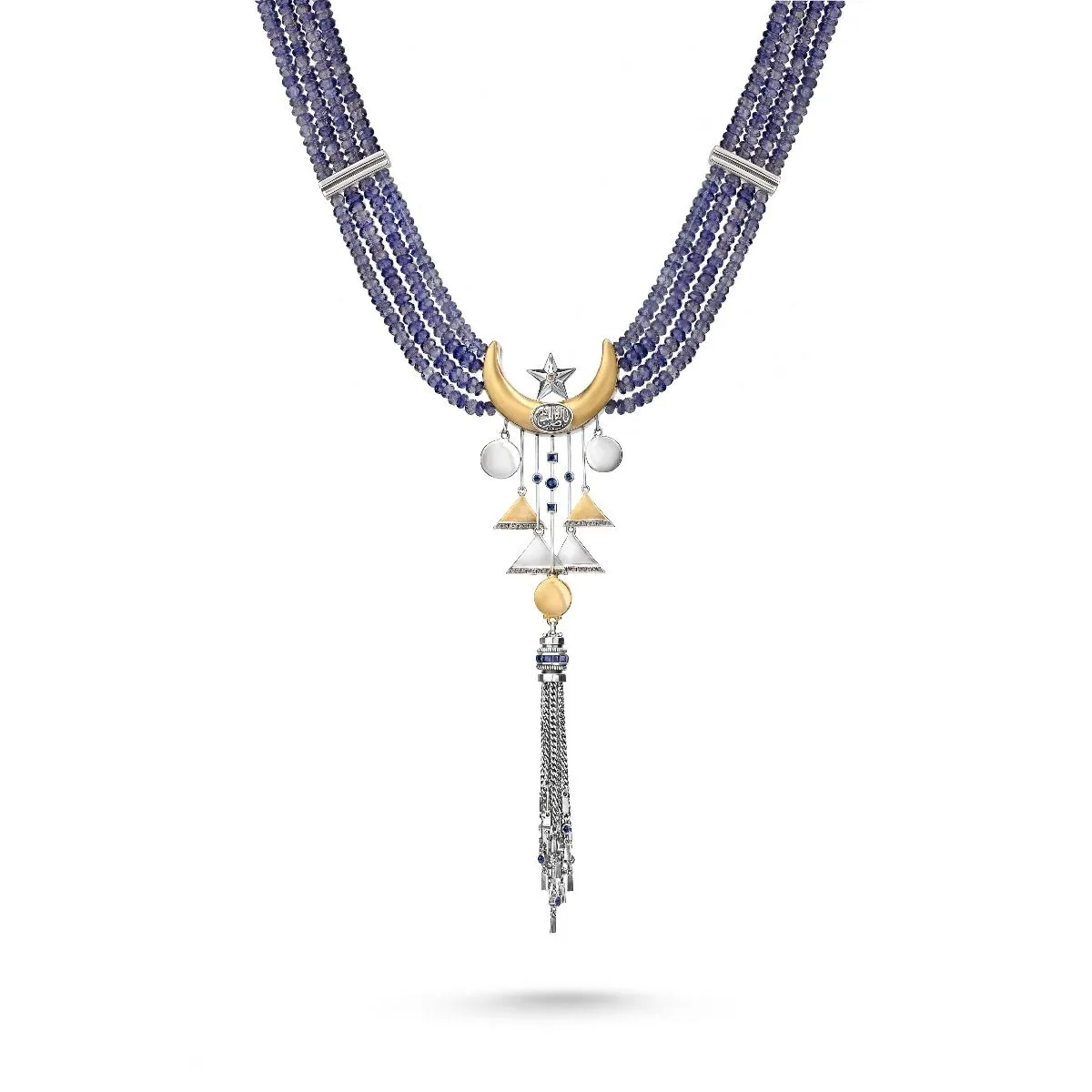 Beaded Crescent Necklace