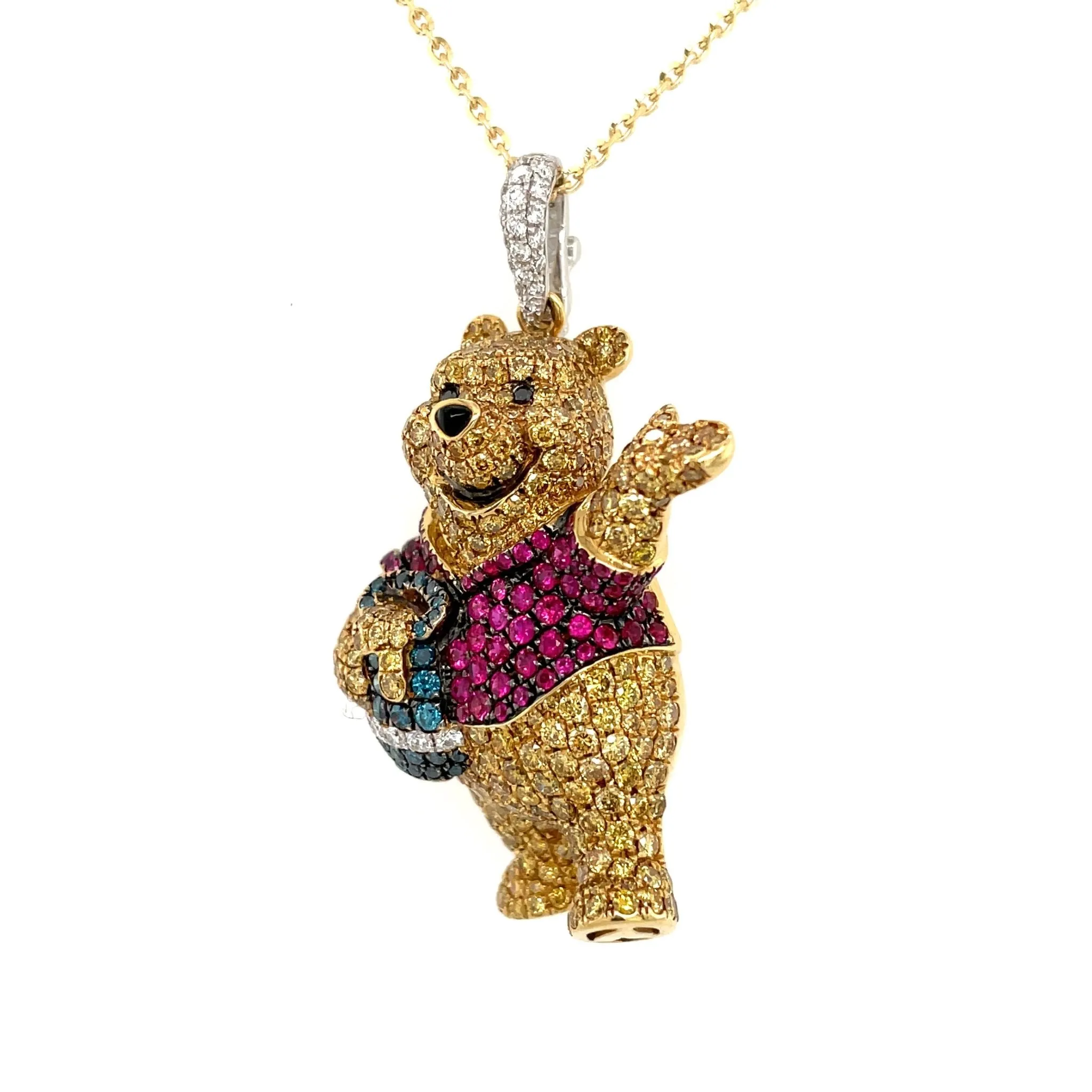 Bear Ruby Diamond Necklace