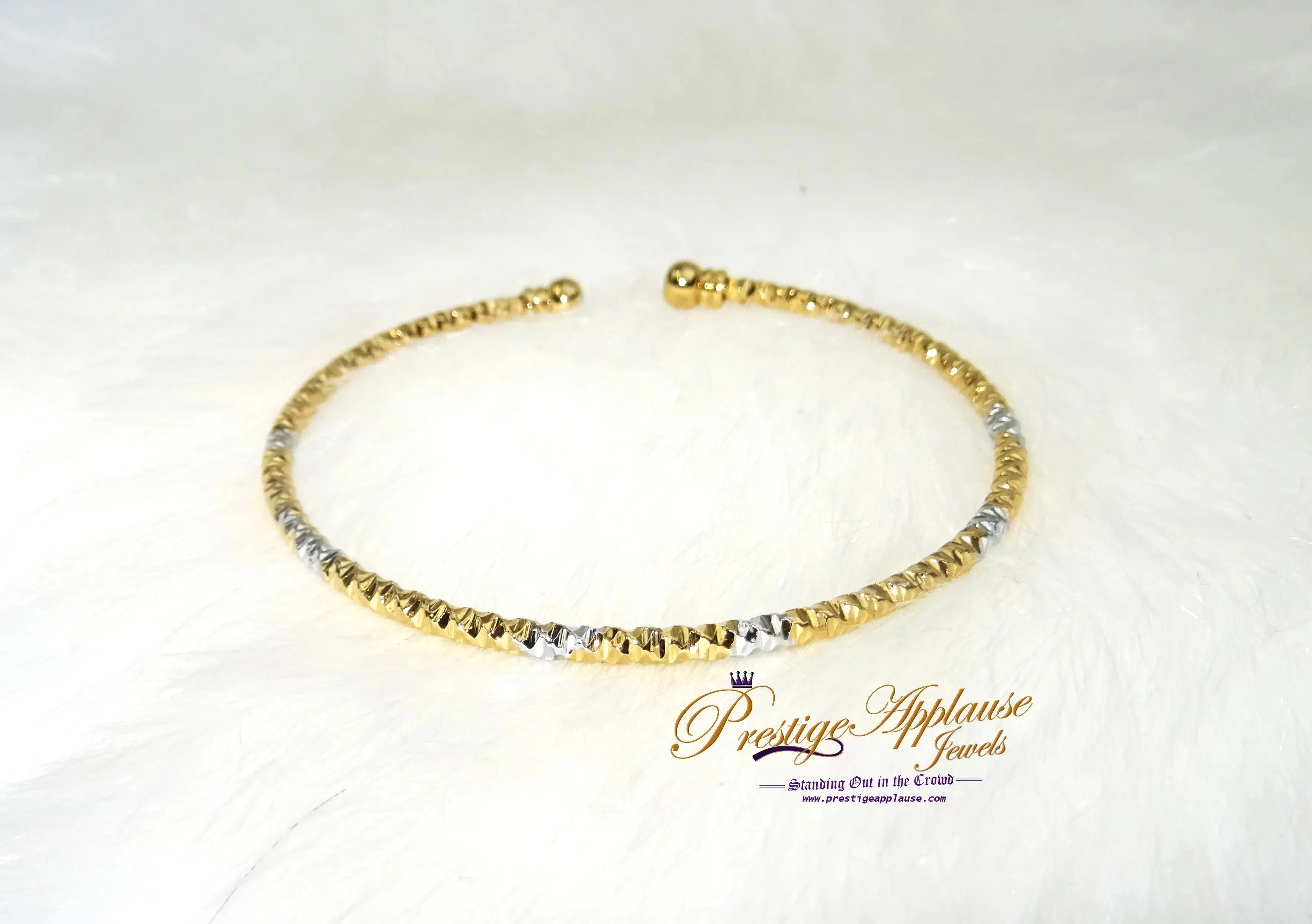 Beautiful Mix Silver with Gold-Colour Tones Bangles for Ladies - Great as Gift