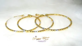 Beautiful Mix Silver with Gold-Colour Tones Bangles for Ladies - Great as Gift