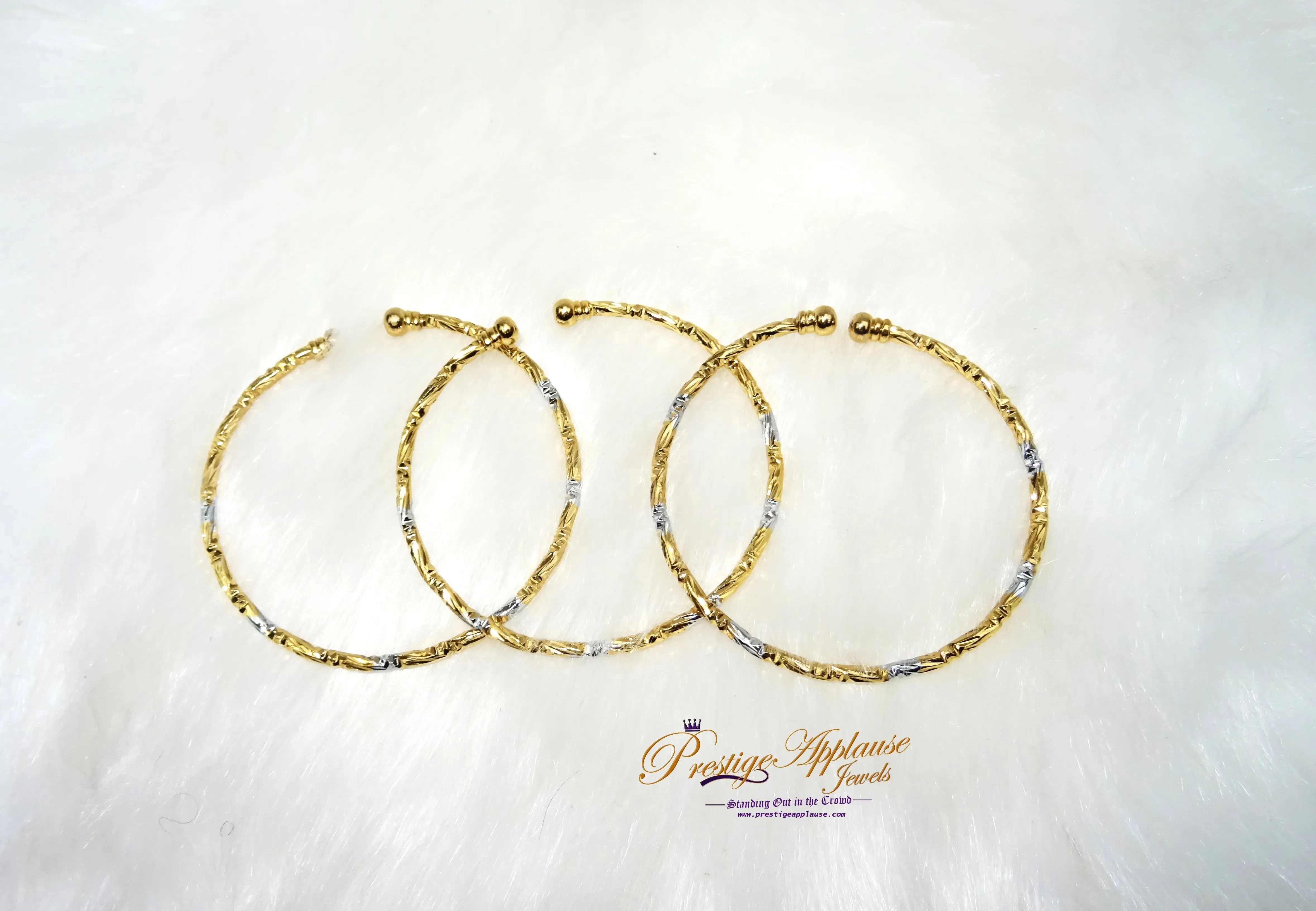 Beautiful Mix Silver with Gold-Colour Tones Bangles for Ladies - Great as Gift