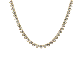 Bezel Heart Tennis Necklace