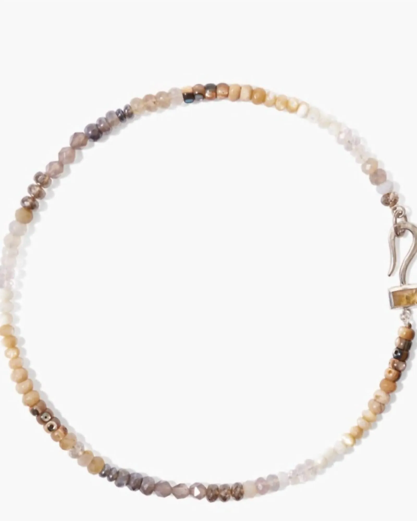 Bezel Wrapped Citrine Hook Necklace in Moonstone | Moonstone