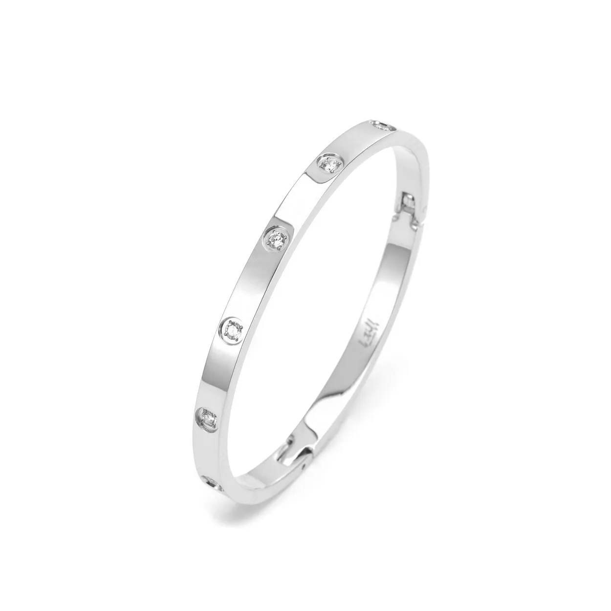 BG308WP B.Tiff High Polish 8-Stone Bangle Bracelet
