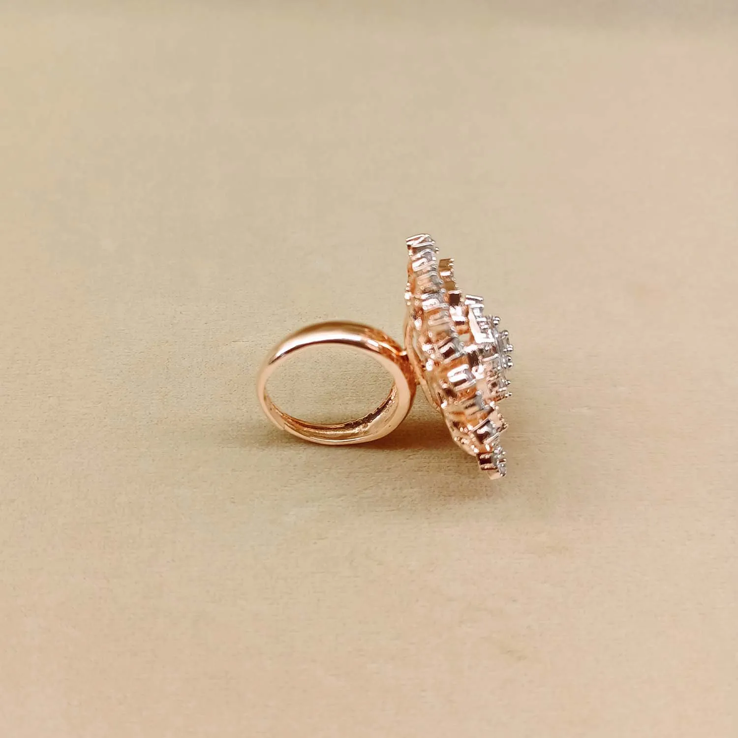Bhanushri Rose Pink American Diamond Ring