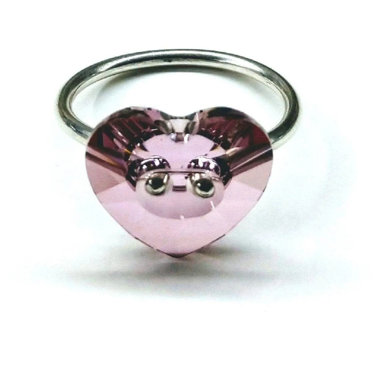 Big Girl Large Light Purple I LOVE YOU Heart Bling Ring