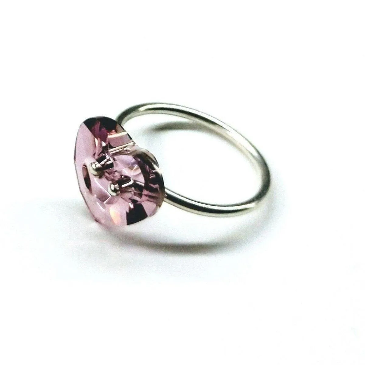 Big Girl Large Light Purple I LOVE YOU Heart Bling Ring