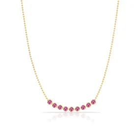 Birthstone Arc Layering Necklace - Yellow Gold