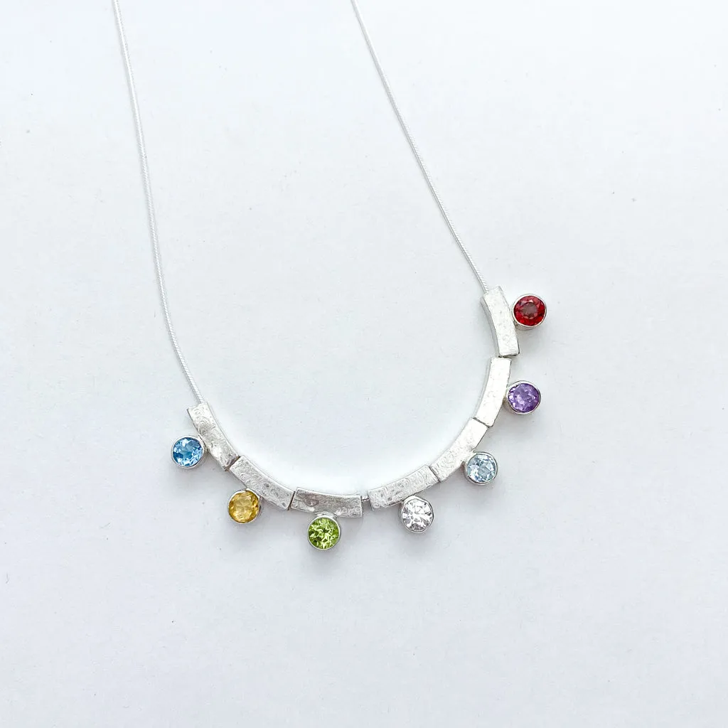 Birthstone Bezel sliders Necklace