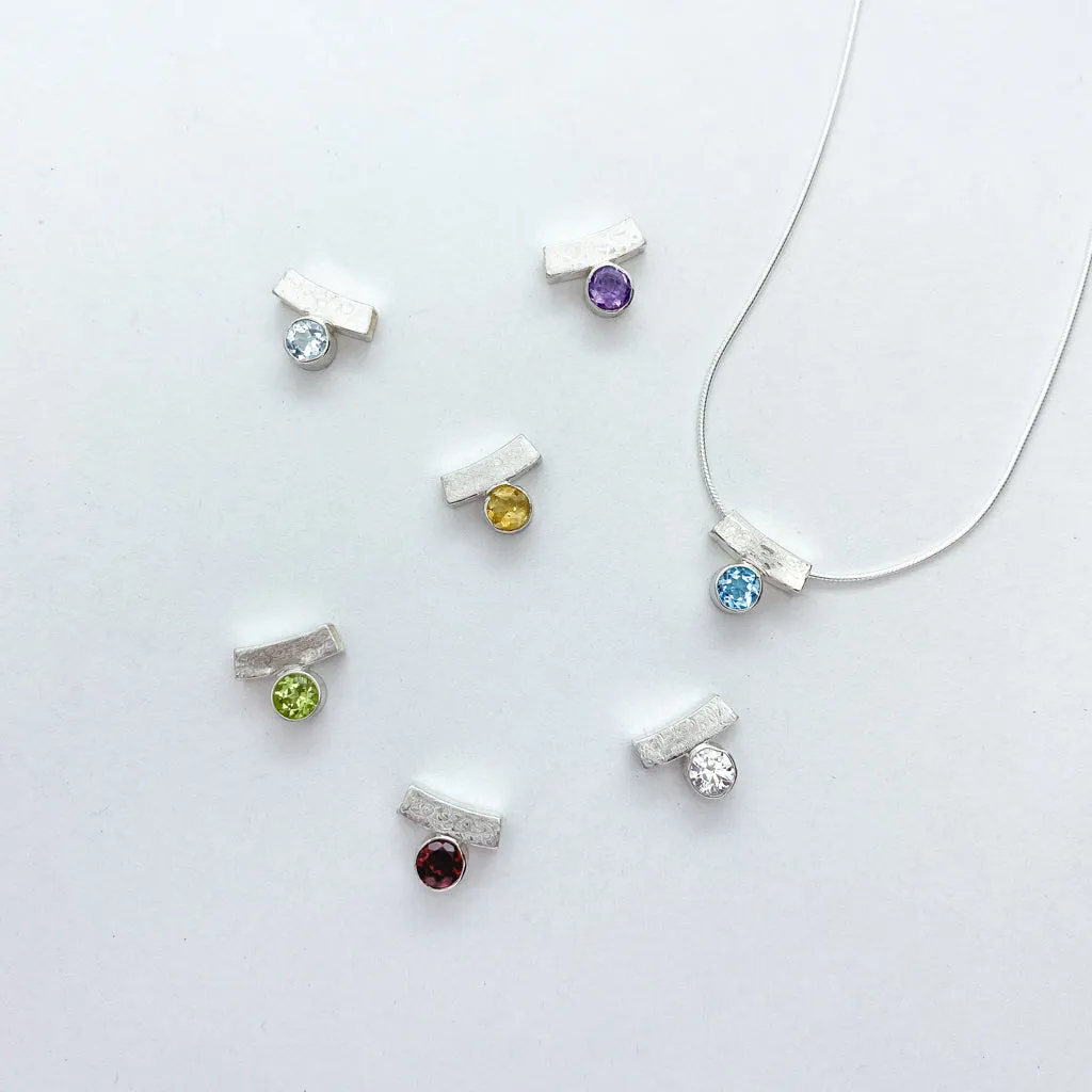 Birthstone Bezel sliders Necklace