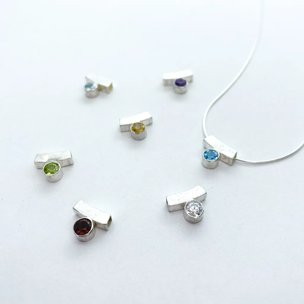 Birthstone Bezel sliders Necklace