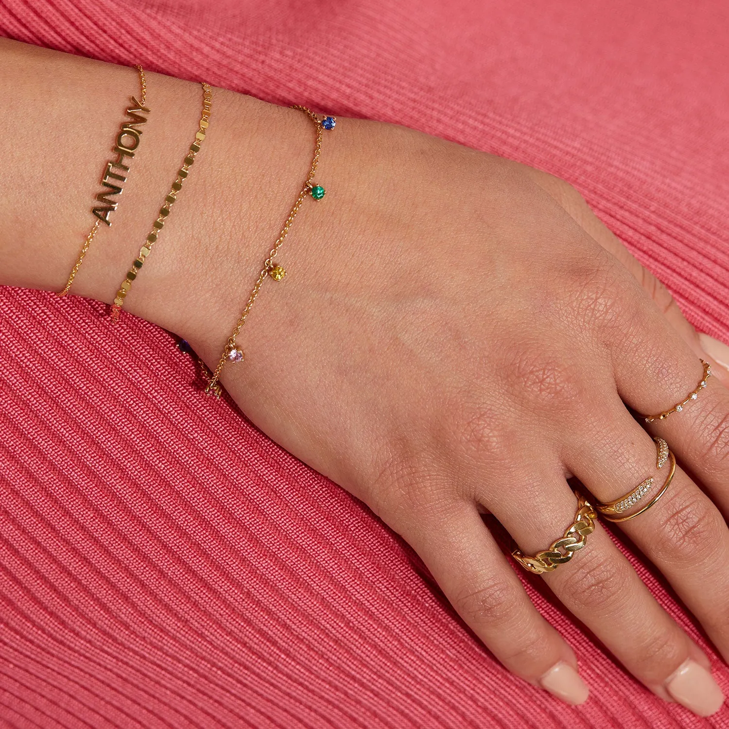 Block Letter Name Bracelet