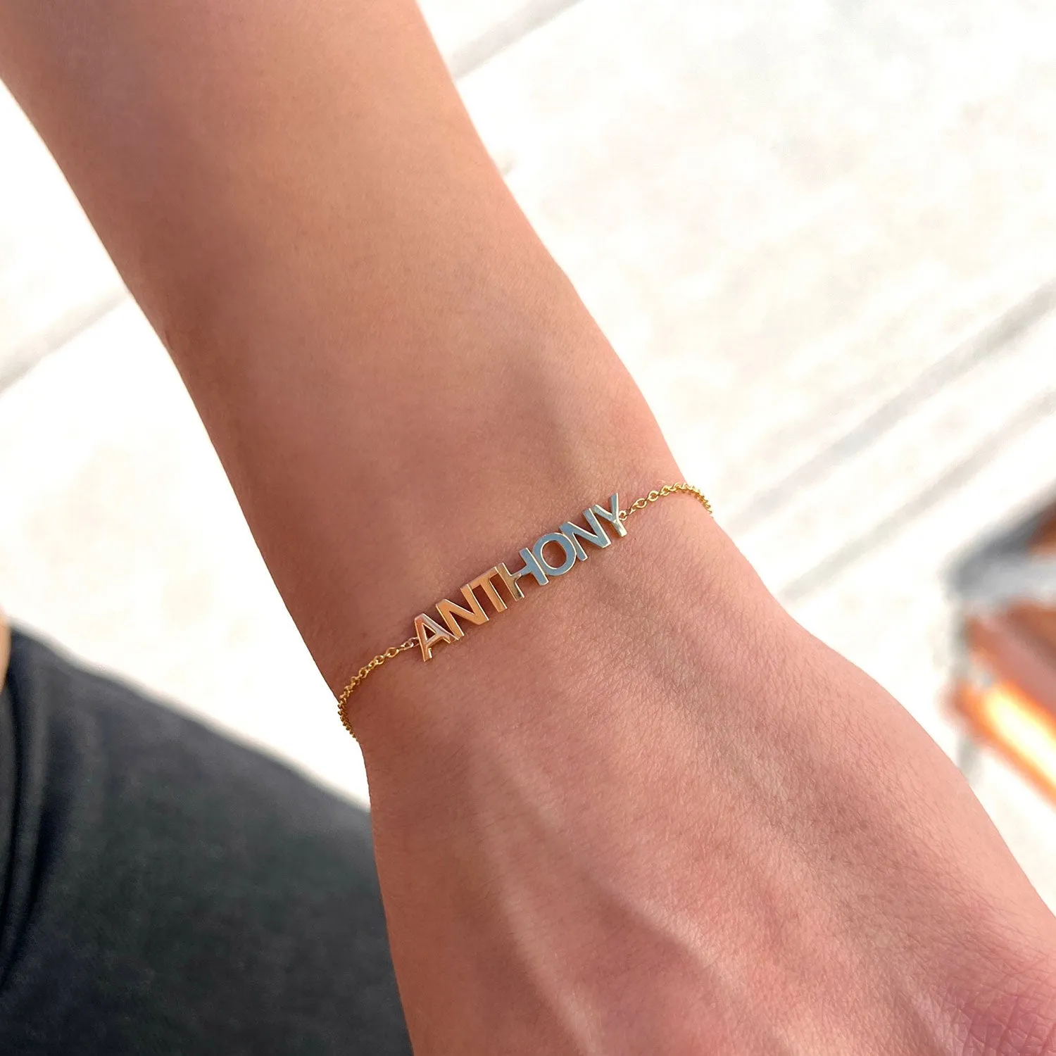 Block Letter Name Bracelet