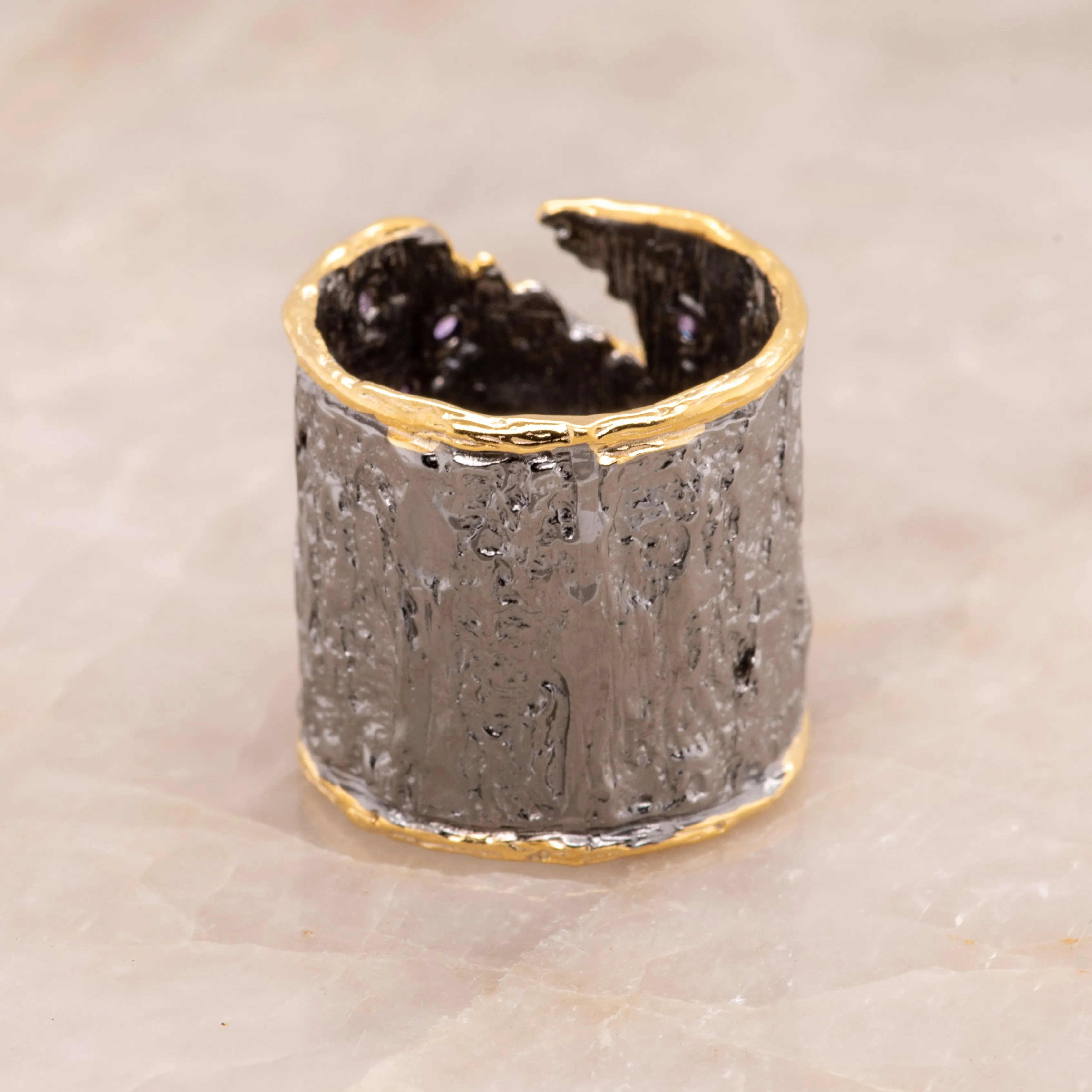 Bora Amethyst Ring in Sterling Silver