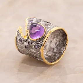 Bora Amethyst Ring in Sterling Silver