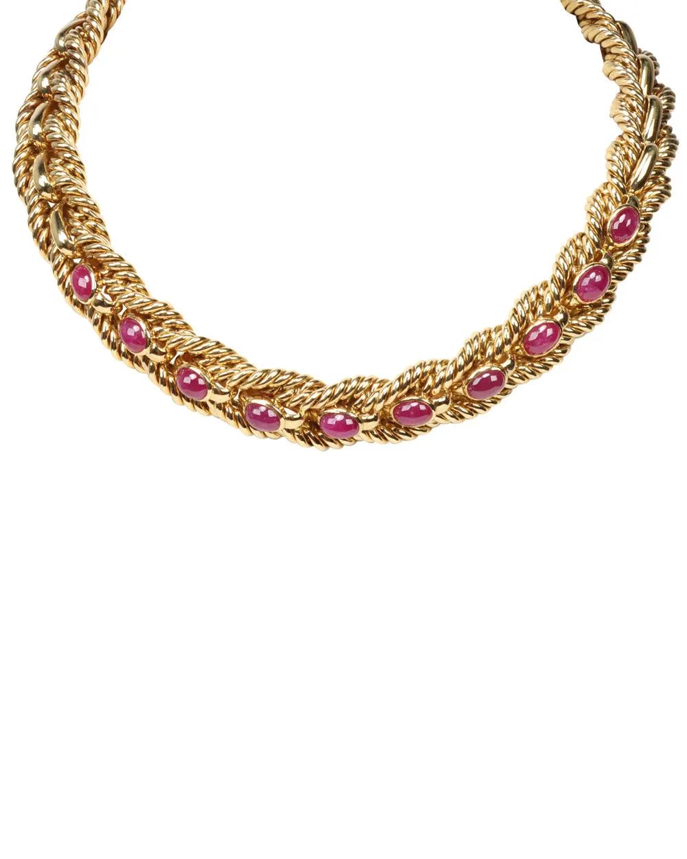 Braided Ruby Necklace