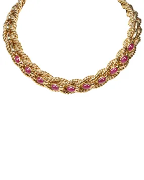 Braided Ruby Necklace