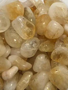 Brazilian Citrine .5-1-inch polished Trumble Stones Crystal 3 Stones