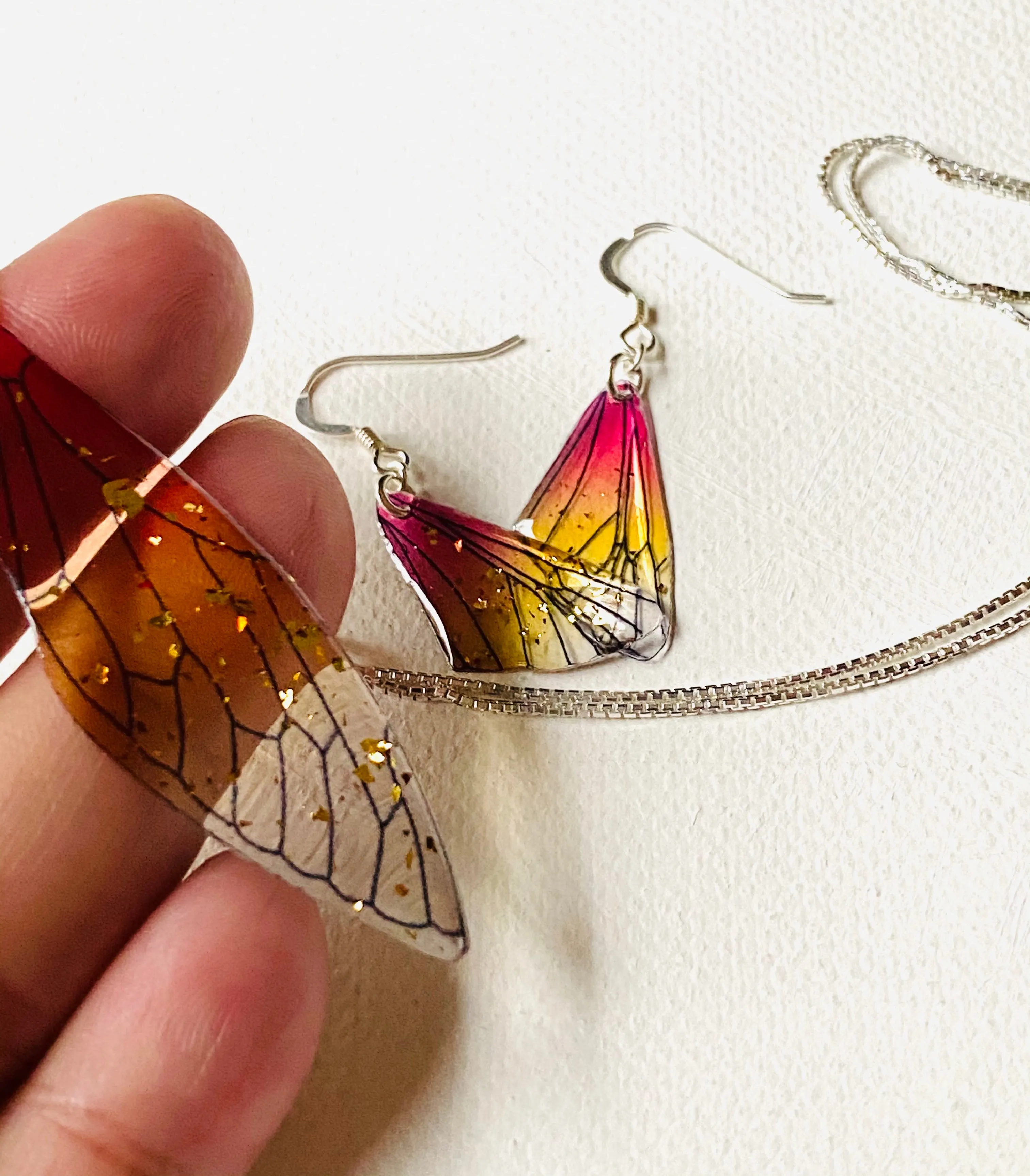 Butterfly Necklace, Resin Wing, Wing Jewelry, Butterfly Wing Necklace